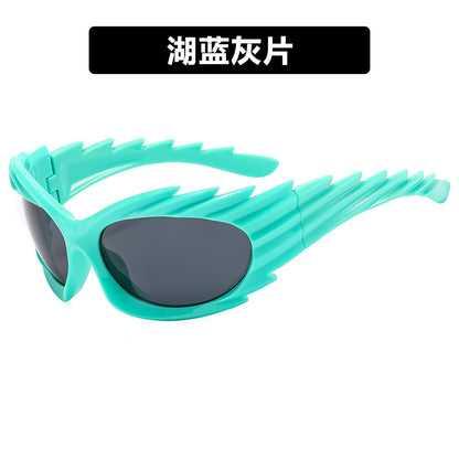 Barbed Hedgehog Sunglasses Y2K European and American Personalized Wings Cycling Sunglasses Concave Shape Ins Trendy Sunglasses for Women
