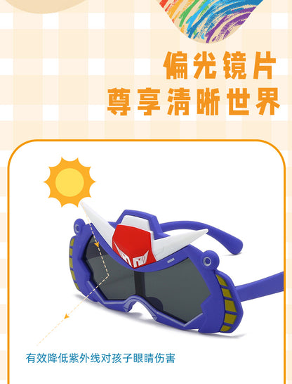 2026 New Soft Silicone Kidsren's Sunglasses for Outdoor Travel, Fashionable Cartoon Kidsren's Polarized Sunglasses with Uv Protection
