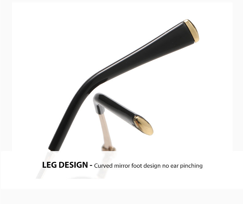 2026 New Oval Rimless Sunglasses European and American Retro Sunglasses Trendy Concave Shape Fashion Street Style Sunglasses