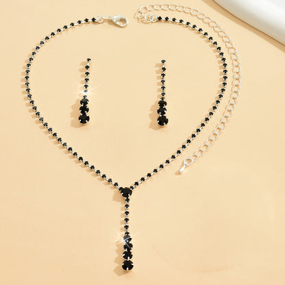 Factory Direct Approval Fashion Wedding Wedding Photography Accessories Earrings Necklace Bracelet Set Combination Multiple Choice