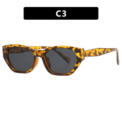 Cat-Eye Small Frame Irregular Sunglasses 2024 New Internet Celebrity High-End Sunglasses Anti-Uv Trendy Sunglasses