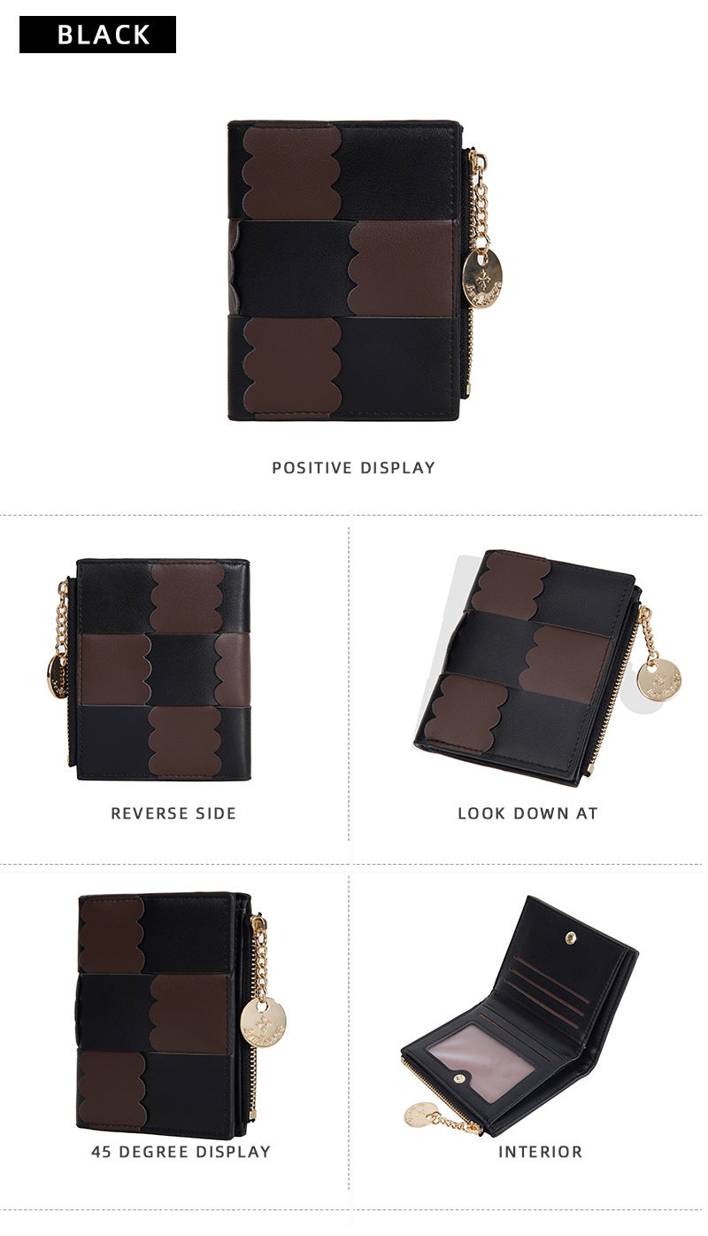 New Women's Short Wallet, Cute, Compact Card Slot, Short Card Holder, Exquisite and Simple Id Bag, Coin Purse for Women