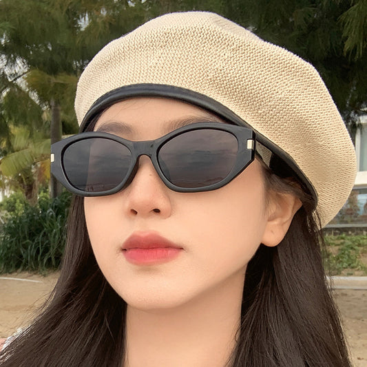 Fashion Retro Cat's Eye Distinctive Anti-UV Sunglasses Women's High-Level Street Photoshoot Concave Sunscreen Decorative Sunglasses