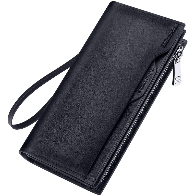 King Paul men's wallet long leather multi card slot fashion retro color hand bag card wallet wholesale
