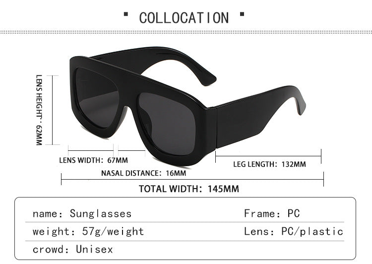 2024 generous frame European and American simple sunglasses fashion wear party party sunglasses for men and women