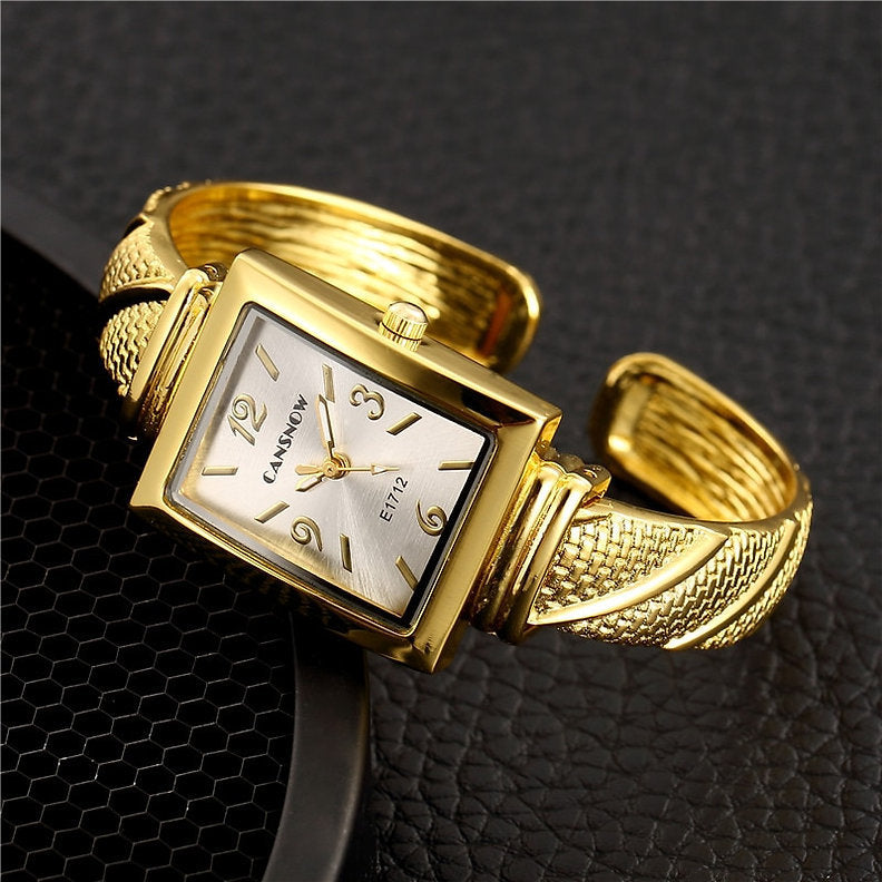 CANSNOW new hot sale Women's Watch All-match golden bracelet personality fashion bracelet quartz watch for women