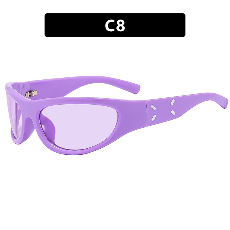 2023 New Y2K Hot Girl Cycling Sunglasses Future Technology Sunglasses Concave Shape Photo Sunglasses Trendy