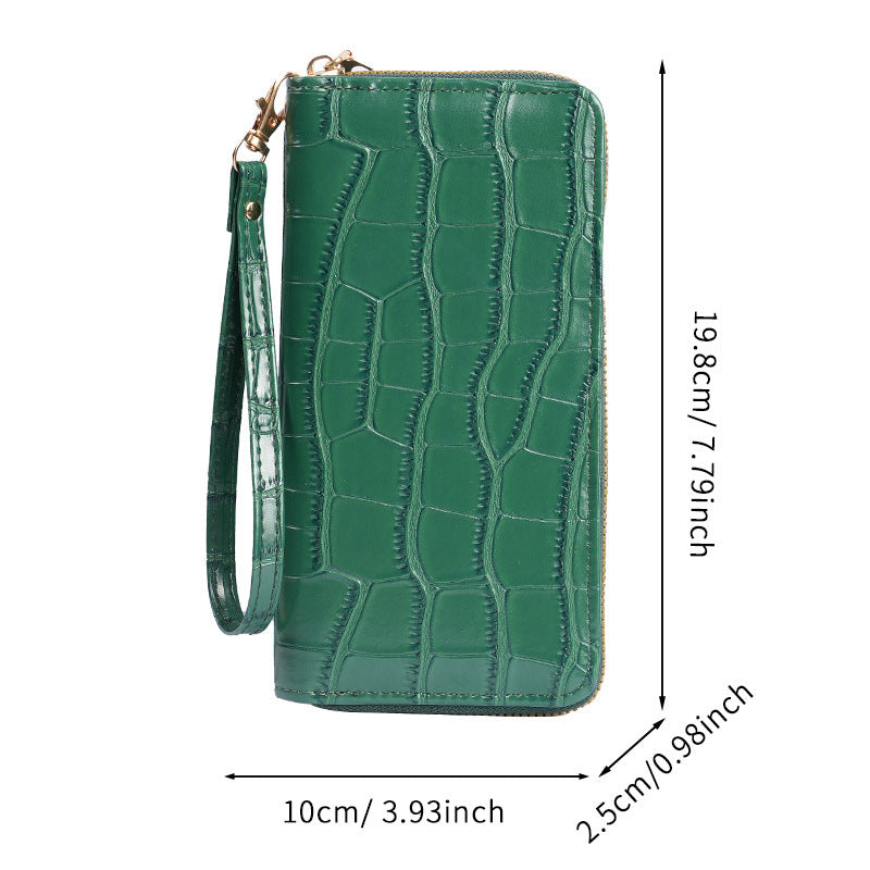 2025 New Women's Long Wallet, Feminine Crocodile Pattern Clutch Wallet, Fashionable Retro Women's Bag