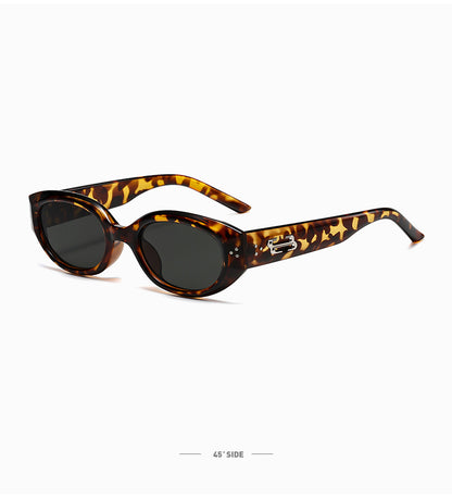 Retro Black Frame Rice Nail Irregular gm Cat's Eye Sunglasses Men's 2025 New Fashionable Street Photoshoot Sunglasses Women's High-end Sense