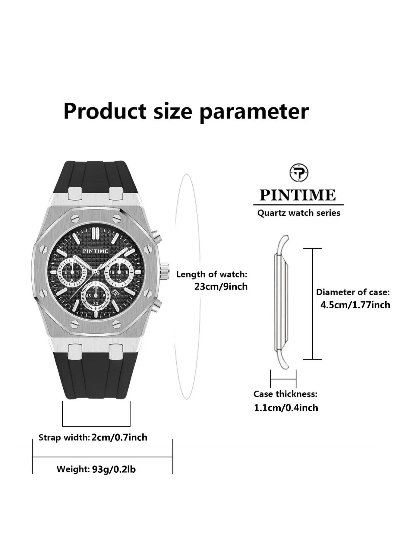 Foreign Trade Products: Men's Watch with Three Dials, Multi-Functional, Sports, Waterproof, Men's Fashion Casual Watch, Cross-Border Hot-Selling Item