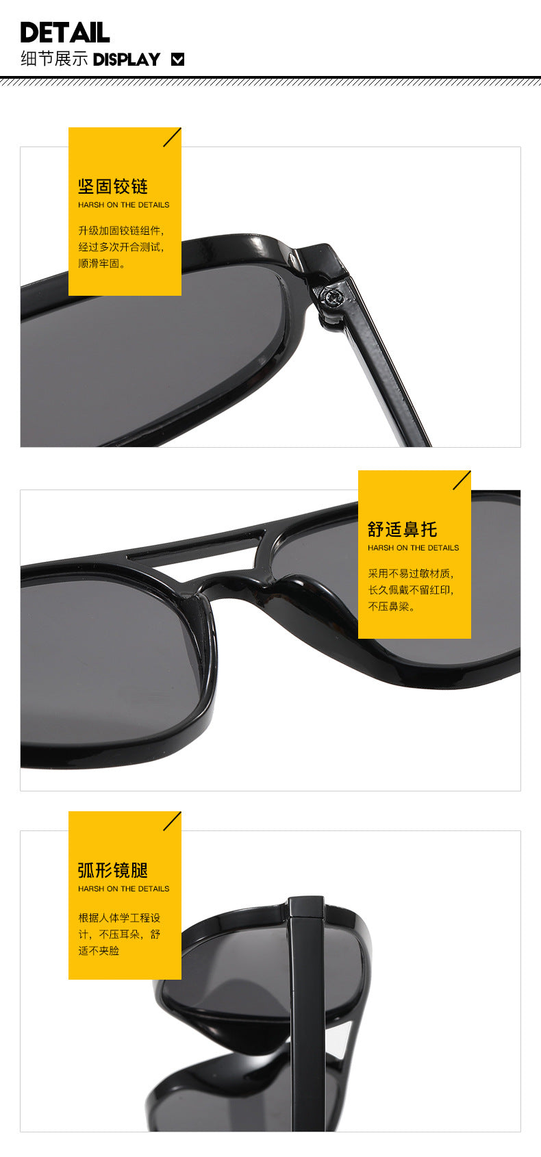 Trendy Oval Double-Bridge Sunglasses 2022 New Fashion Simple Retro Internet Celebrity Sunglasses for Women