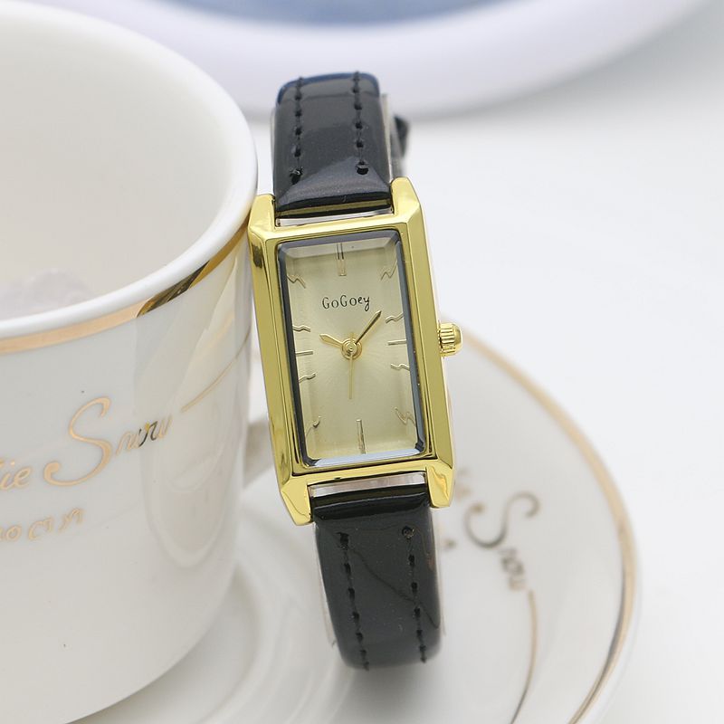 Small Rectangular Thin Strap Simple Women's Leather Strap Watch Trendy Leather Strap Watch Women's Quartz Watch 270