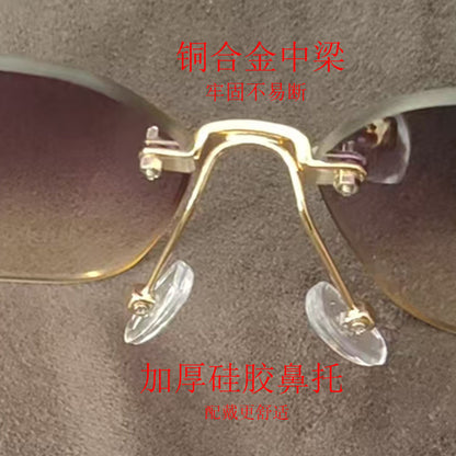 Brown M-Shaped Women's Uv Protection High-End Wide-Frame Pc Style Sunshade Glasses Trendy Street Style Sunglasses