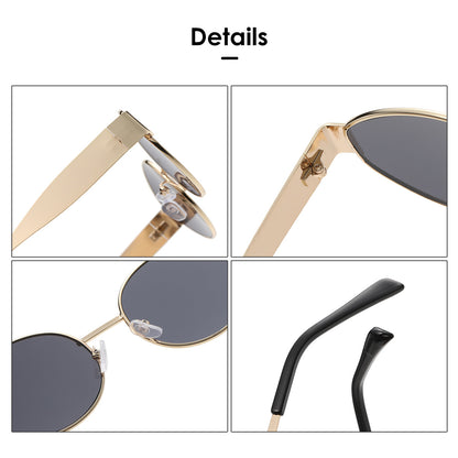 Cross-Border Popular Small Round Frame Metal Frame Popular European and American Women's Sunglasses Internet Celebrity Sunglasses Versatile Trendy Sunglasses