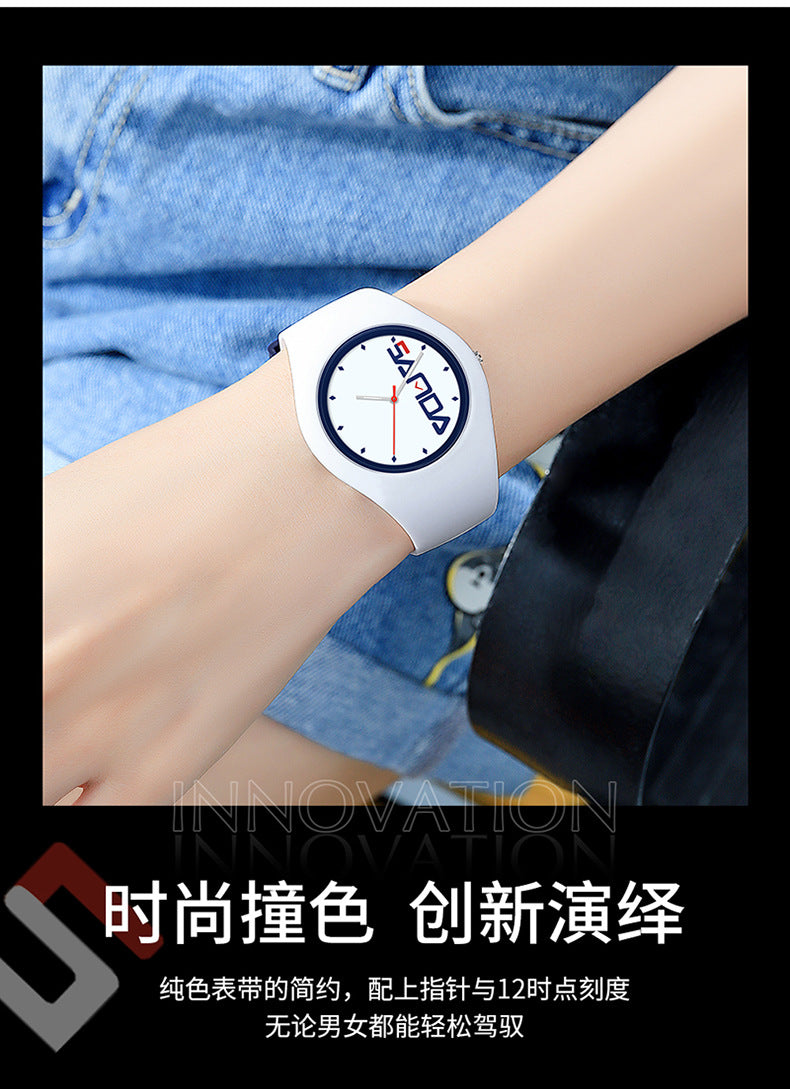 SANDA Outdoor Sports Watch Simple Waterproof Men's and Women's Fashion Quartz Watch Silicone Tape Casual Student Quartz Watch