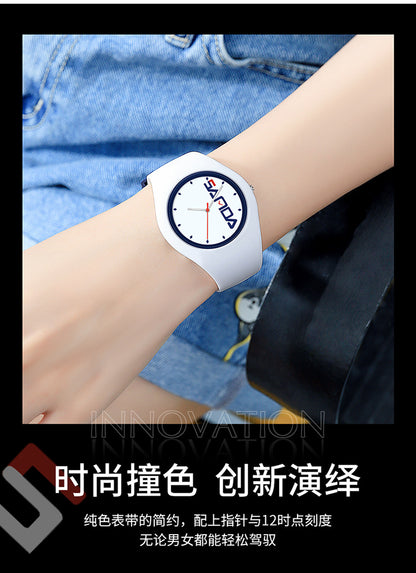 SANDA Outdoor Sports Watch Simple Waterproof Men's and Women's Fashion Quartz Watch Silicone Tape Casual Student Quartz Watch