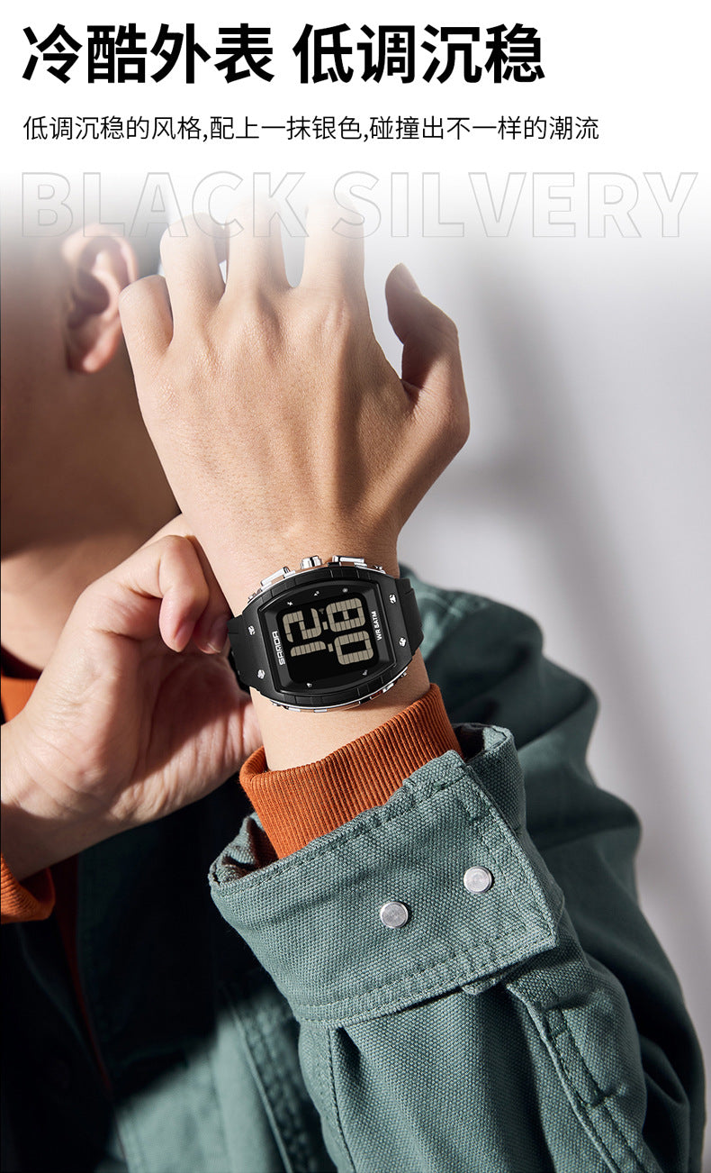 Sanda Elderly Voice Time Watch Large Digital Screen Luminous Multi-Function Watch Waterproof Calendar Digital Watch