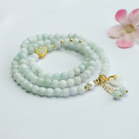 Guan Yu Natural Burmese Grade a Jade Multi-Circle Bracelet Necklace Women's Wholesale Dropshipping S4052108