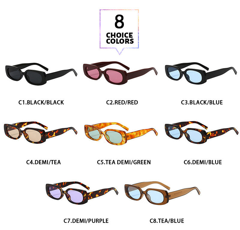 New Stylish Casual Simple Square Small Frame Sunglasses Ins Outdoor Fashion Driving Anti-Uv Sunglasses Trend