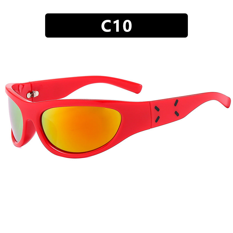 2023 New Y2K Hot Girl Cycling Sunglasses Future Technology Sunglasses Concave Shape Photo Sunglasses Trendy