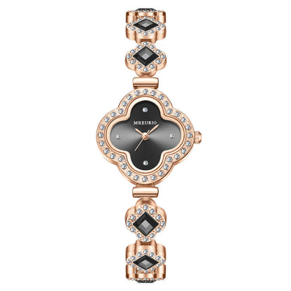 Live Hot Hot Hot Fashion Four-leaf Clover Bracelet Quartz Watch Emerald Women's Watch Women's Watch Factory Wholesale