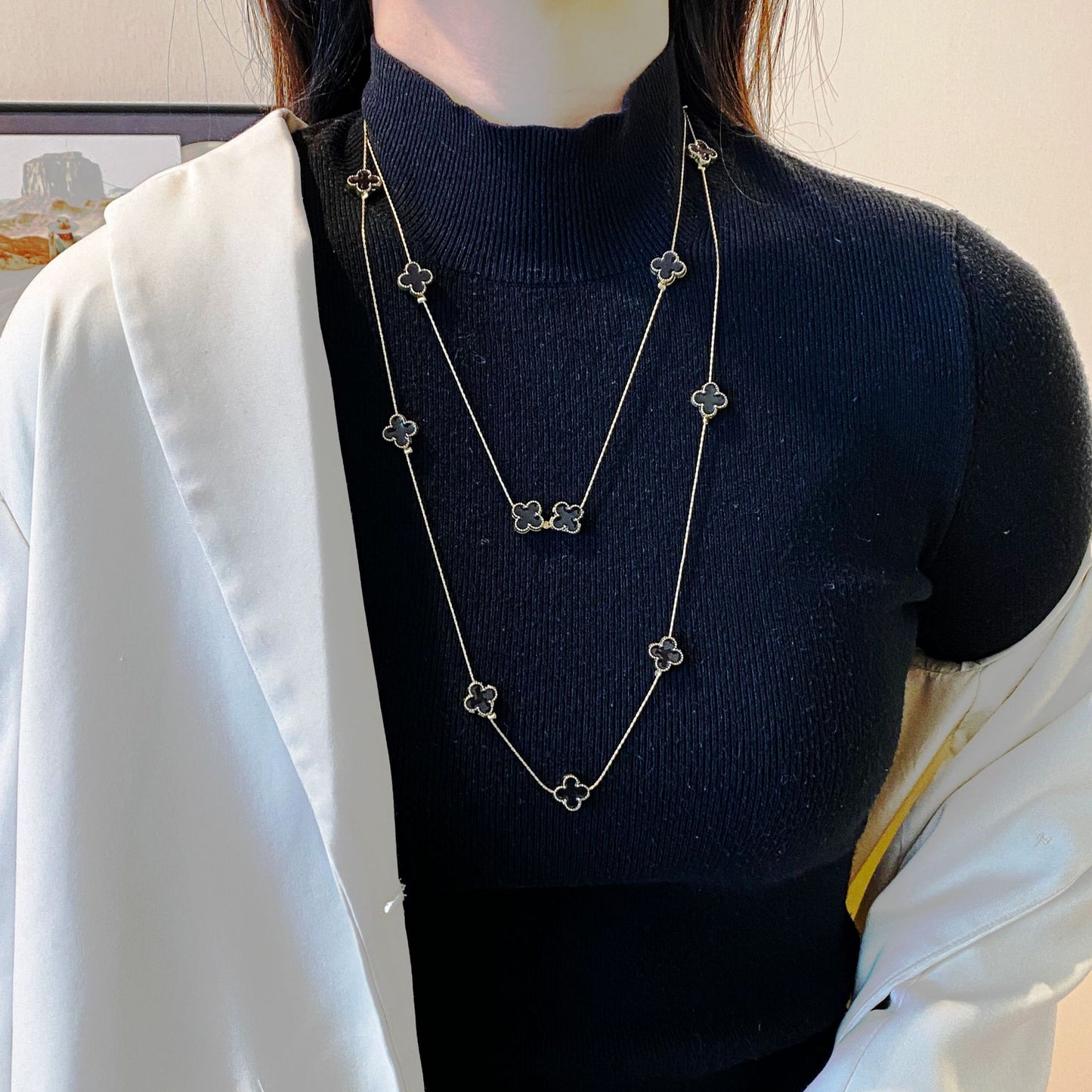 Light Luxury and High-End Multi-Layered Pearl Sweater Chain, Feminine, Simple, Long Autumn and Winter Necklace, Alloy Accessories, Jewelry