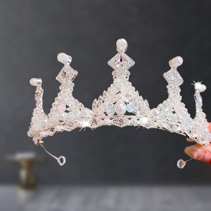 Bridal Crown Tiara Rhinestone Crown Wedding Dress Diamond Costume Eighteenth Birthday Coming-Of-Age Ceremony Birthday Princess Hair Accessory