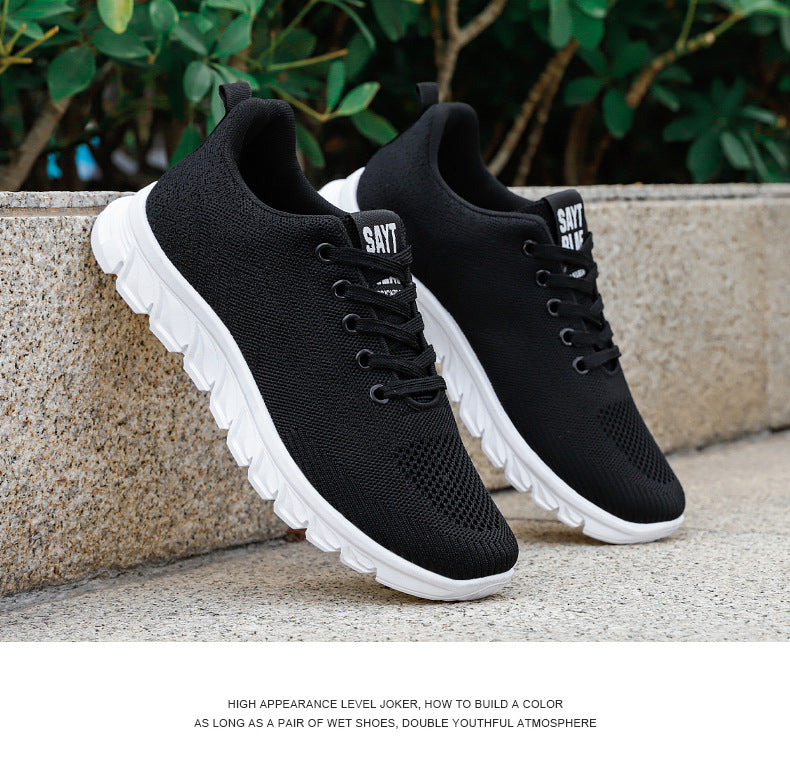 Sports Shoes for Men, New Summer Running Shoes, Breathable Korean Style Trendy Casual Shoes, Popular Lace-Up Shoes for Students, Men