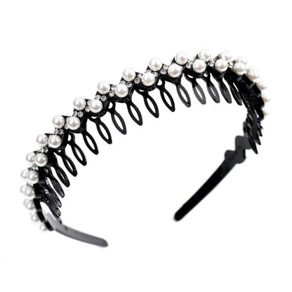 Wholesale Internet celebrity toothed non-slip headband hair band women's hairpin hair clip headdress women's all-match rhinestone hair pressing hair ring