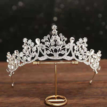 Super Fairy New Princess Sweet Bridal Crown Red Tiara Crystal Toast Clothing Hair Accessories 18Th Birthday Gift