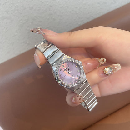 Source Factory Constellation Steel Band Women's Quartz Watch High-End Waterproof Fashion Cross-Border Diamond Bezel Girls' Watch
