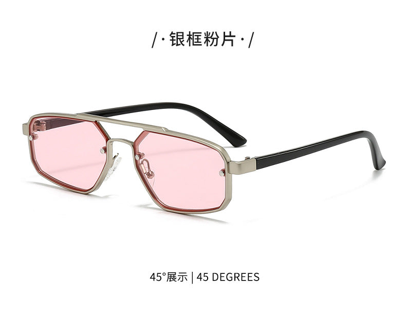 Metal Sunglasses New Trendy Cat-Eye Sunglasses for Men and Women Double Bridge Glasses in Stock Wholesale Polarized Sunglasses