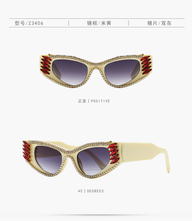 New Cross-Border European and American Cat-Eye Sunglasses for Women, Outdoor Driving and Driving Uv Protection Sunglasses