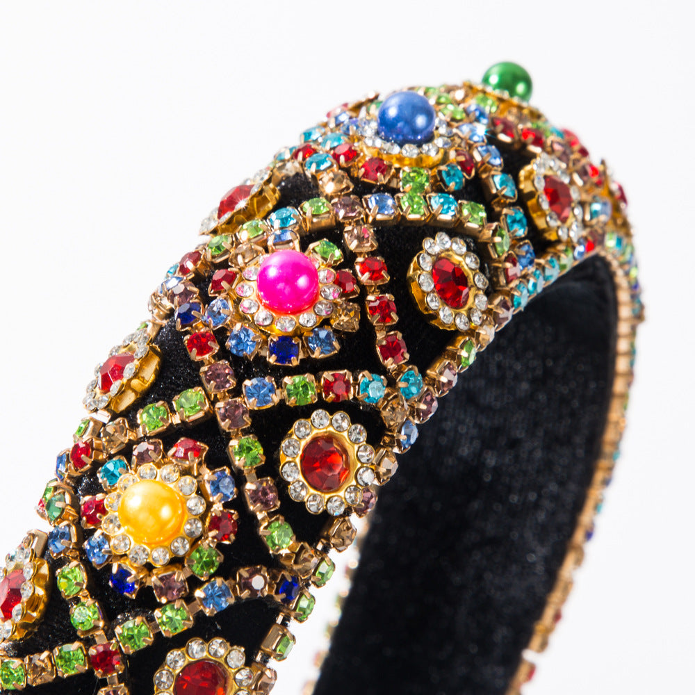 Heming Hair Hoop Fashion Flannel Baroque Heavy Industry Full Drill Hoop Retro Court Style Elegant Dinner Hair Accessories