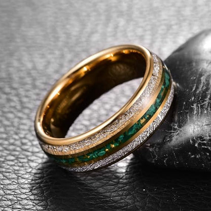 Cross-border explosions stainless steel ring three slot inlaid obsidian high sense of niche ring in stock a batch