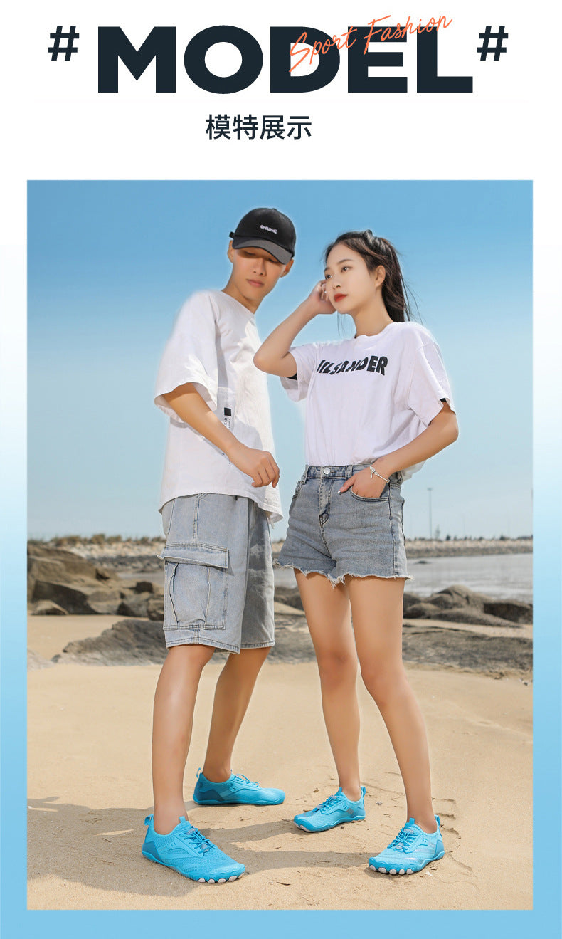 New Outdoor Beach Shoes Swimming Diving Wading Shoes Couple Non-slip Tracing Shoes Hiking Five Finger Fitness Hiking Shoes