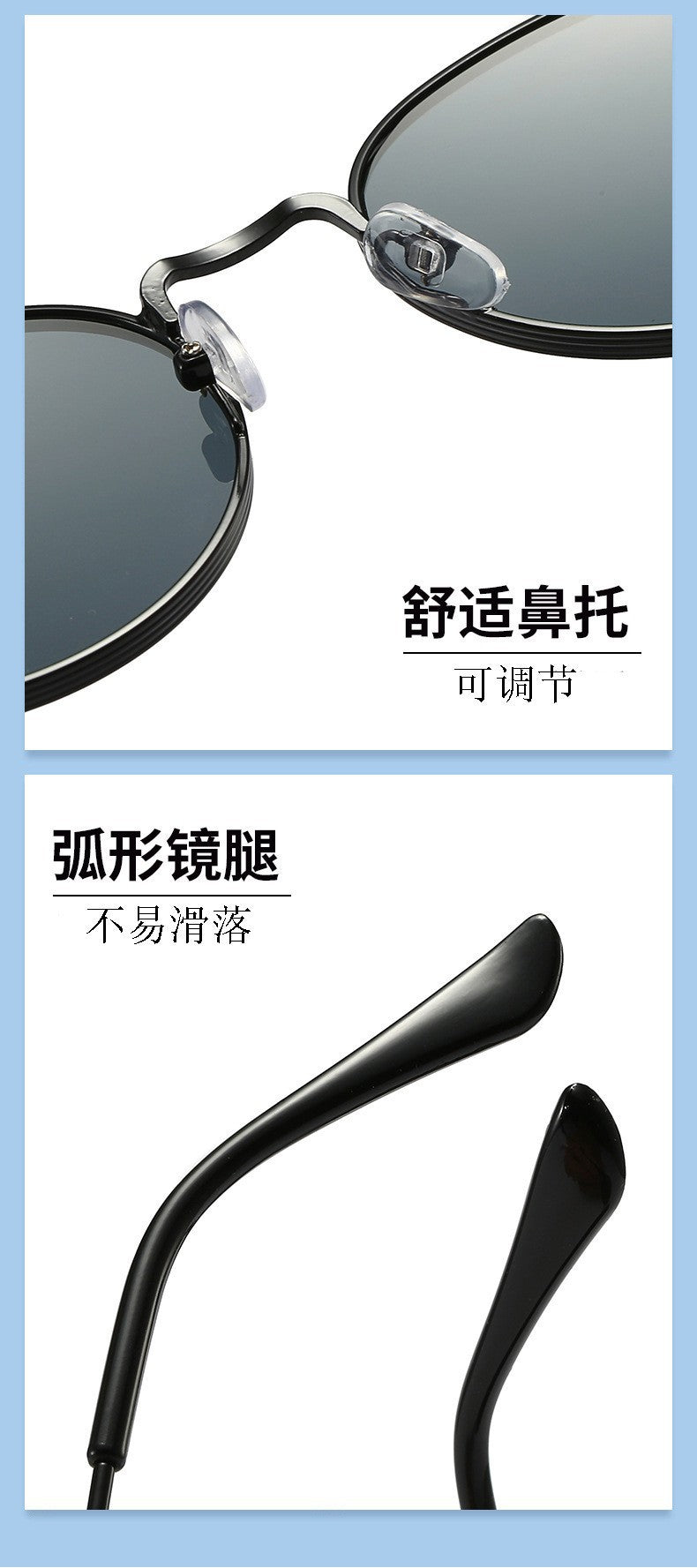 Retro Fashion High-End Metal Round Frame Sunglasses for Women European and American Cross-Border Ins Men's Driving Sunglasses Wholesale