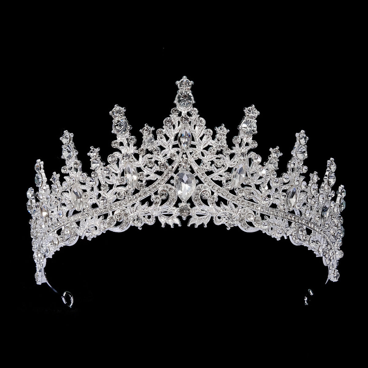 European and American Bride Jewelry Three-piece Suit High-class Dance Wedding Jewelry Alloy Diamond Crown Necklace Earrings suit