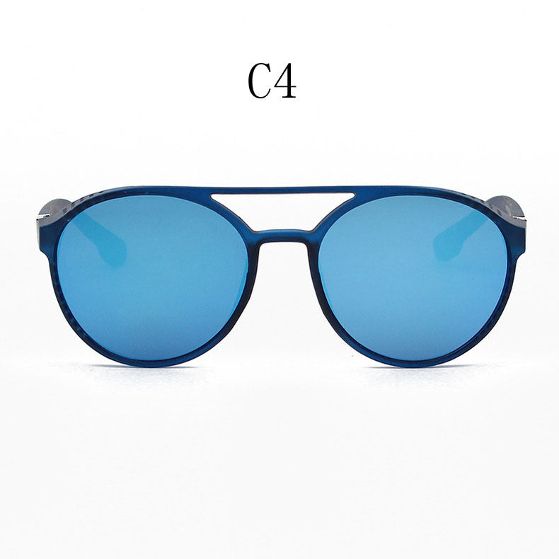 European and American Fashion Trend New Double-Beam Sunglasses Steampunk Sunglasses Round Retro Sunglasses 97040