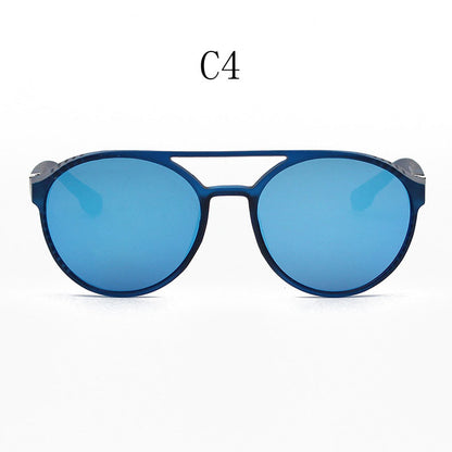 European and American Fashion Trend New Double-Beam Sunglasses Steampunk Sunglasses Round Retro Sunglasses 97040
