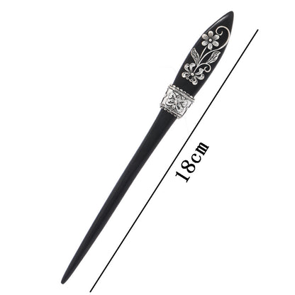 Vintage Ebony updo chopsticks simple antique silver ancient style hair accessories new Chinese ancient costume cheongsam hairpin