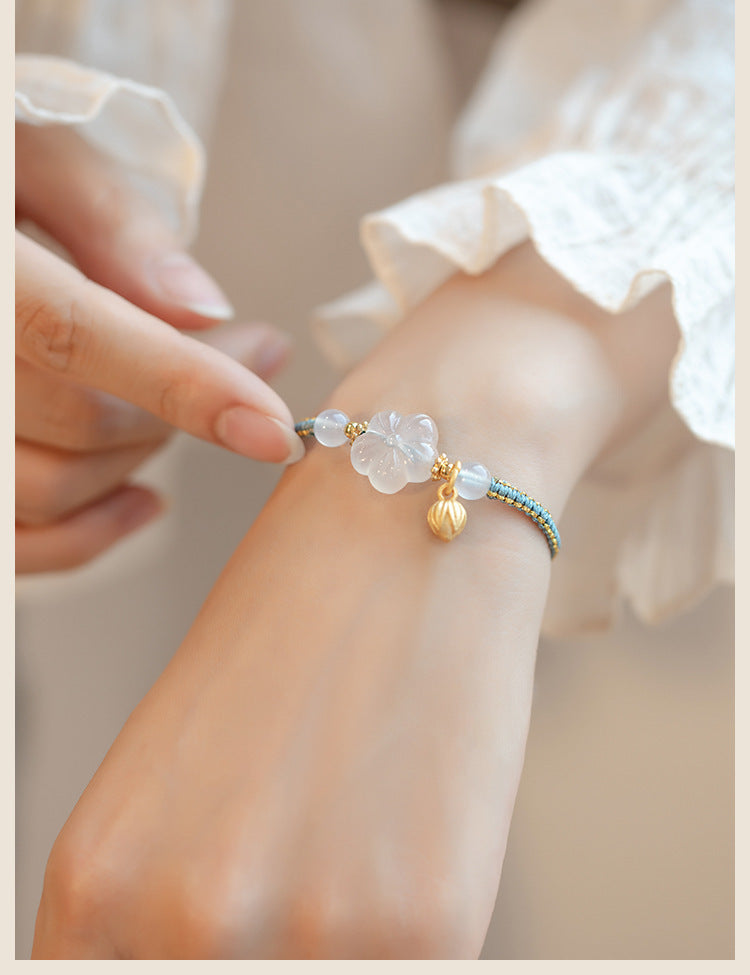 New Chinese Style Design Sense Plum Blossom Woven Bracelet for Women Chinese Style Adjustable Woven Hand Rope Gifts Hand Woven Rope