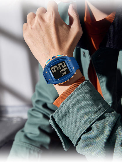 Sanda Elderly Voice Time Watch Large Digital Screen Luminous Multi-Function Watch Waterproof Calendar Digital Watch