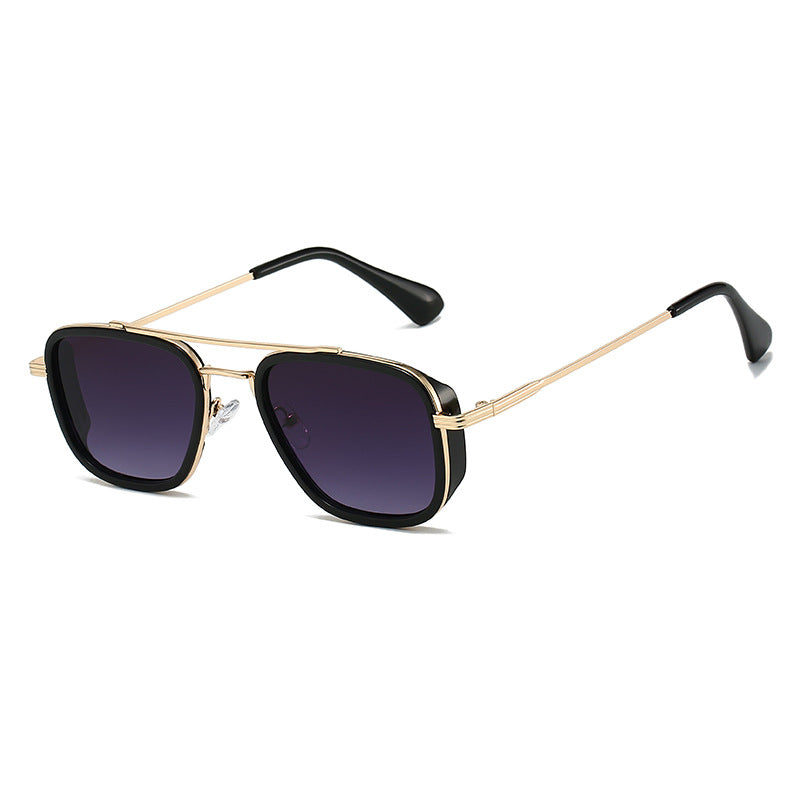 21 Amazon's New Popular European and American Punk Men's Sunglasses Pilot Square Frame Cross-Border Sunglasses Wholesale
