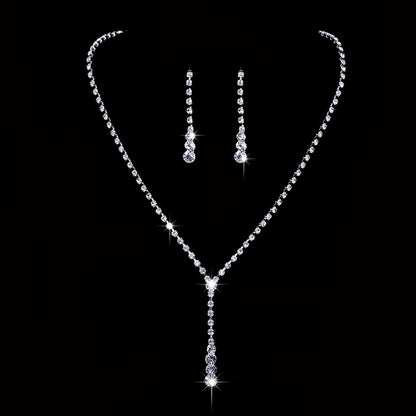 Factory Direct Approval Fashion Wedding Wedding Photography Accessories Earrings Necklace Bracelet Set Combination Multiple Choice