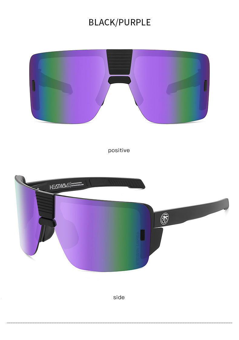 Heat Wave Sunglasses Sports Outdoor Cycling One-Piece Glasses Goggles Uv400 High Quality Vector