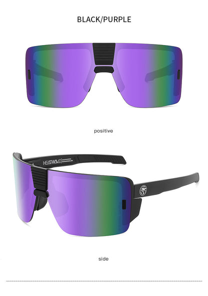 Heat Wave Sunglasses Sports Outdoor Cycling One-Piece Glasses Goggles Uv400 High Quality Vector