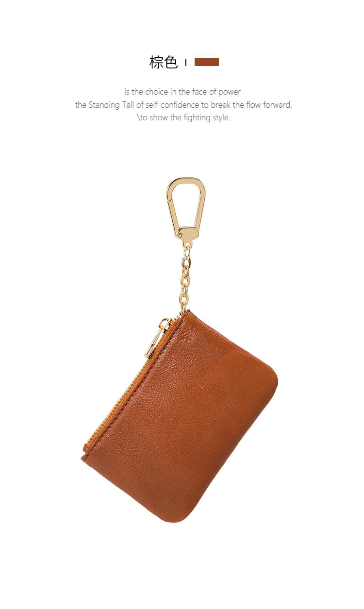European and American Genuine Leather Cowhide Coin Purse Simple Mini Zipper Coin Bag 2025 New Small Wallet Women's Short Ultra-Thin
