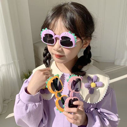 Children's Glasses Baby Sunglasses New Cute Little Dinosaur Cartoon Sunglasses Sun Visors Trendy Boys and Girls Sunglasses