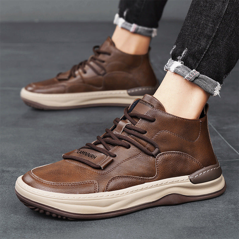 Men's Shoes Autumn New High-top Casual Shoes All-match Fashion Sports Trendy Shoes for Teenagers and Students Waterproof Non-slip Sneakers